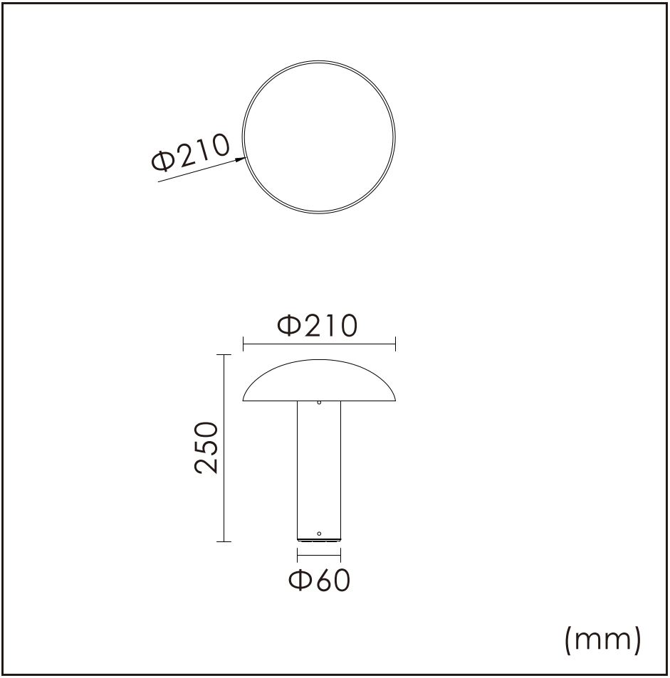 MUSHROOM-25 Masszeichnung