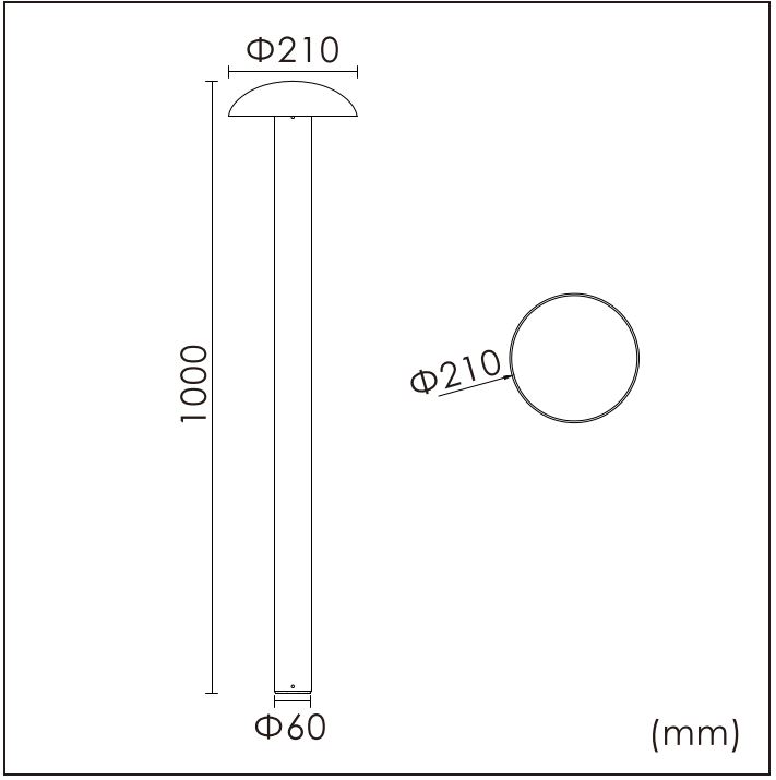 MUSHROOM-100 Masszeichnung