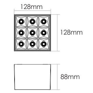 RAY-A-3x3 Masszeichnung